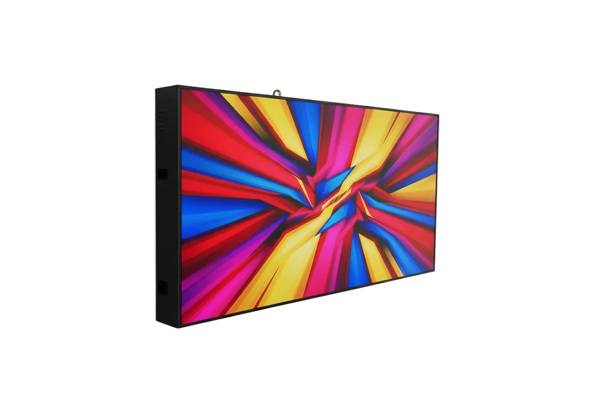 Centered LED screen with 20 percent transparent margins