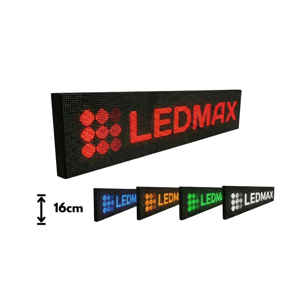 Wyświetlacz LED P10 Mono tekstowo-graficzny zewnętrzny, wysokość 16 cm