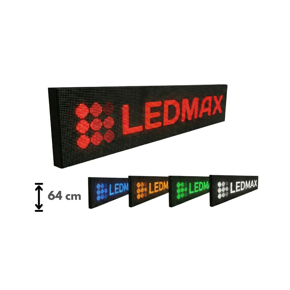 Zunanji LED zaslon P10 Mono tekstovno-grafični, višina 64 cm