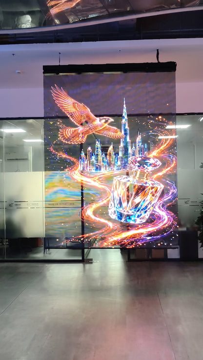 LED SIATKA HOLO ekran dwustronny