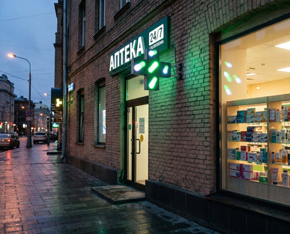 Dwustronny krzyż farmaceutyczny LED