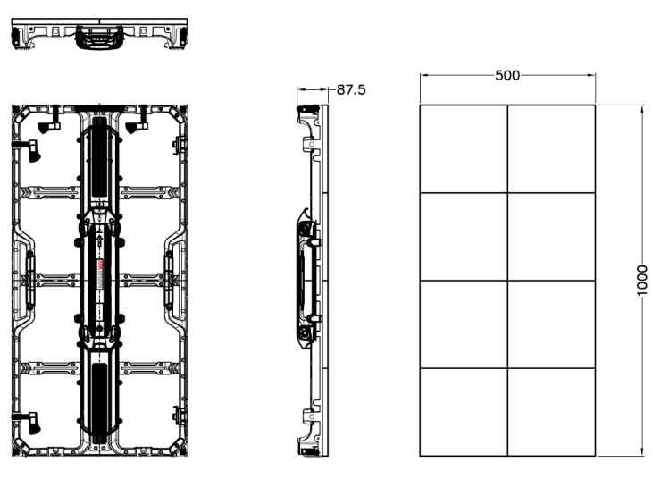 RENTAL LED DISPLAY P3.9 zewnętrzny 1000x500mm HIKVISION DS-D4239RO-CQL wykonane z aluminium szafki do szybkiego montażu