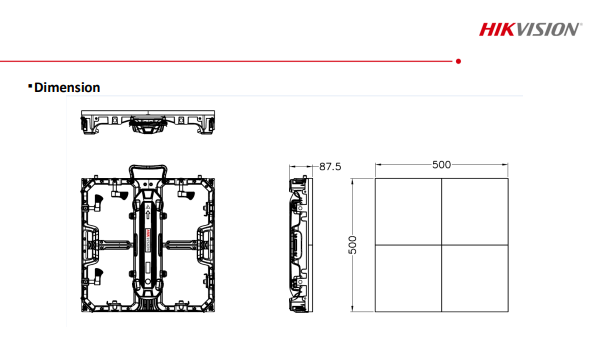 RENTAL LED DISPLAY P3.9 zewnętrzny 500x500mm HIKVISION DS-D4239RO-CQ wykonane z aluminium szafki do szybkiego montażu