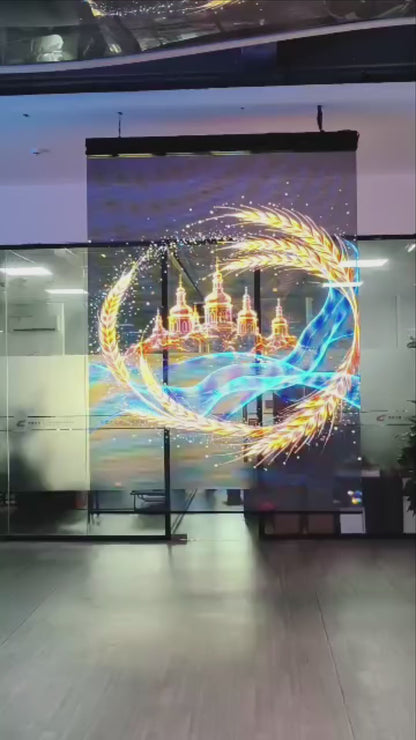 LED SIATKA HOLO ekran dwustronny